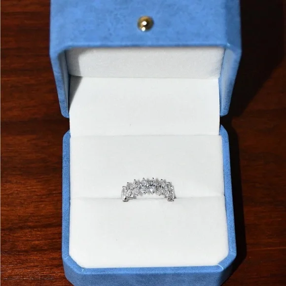 2.57 ctw Lab Grown Marquise Diamond Band in 14K White Gold with Appraisal Report - Picture 8 of 8